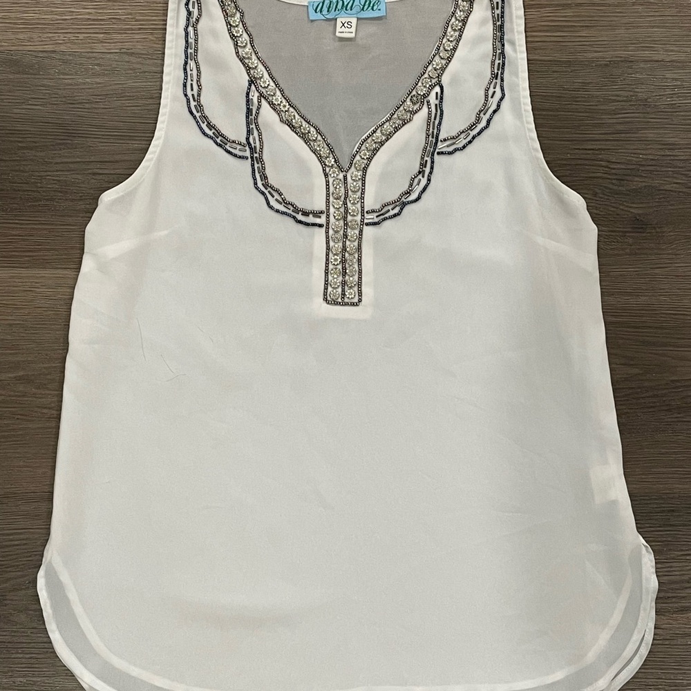 Ivory Rhinestone blouse - Picture 2 of 10